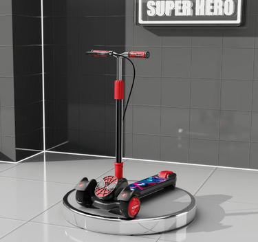 Spiderman Large Foldable Kick Scooter With Light & Music - Red